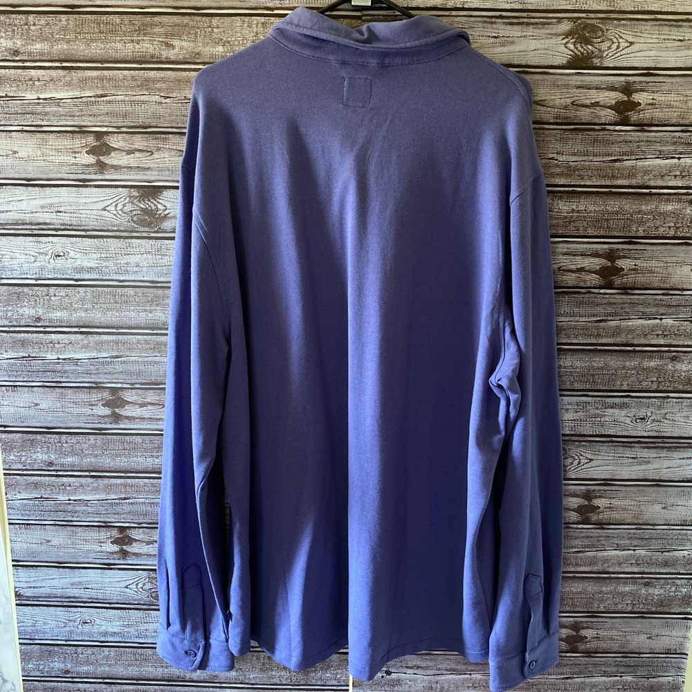 GAP Men's Long-Sleeved Knit Button-Down Shirt Size XXL Purple NWT - Picture 2 of 6